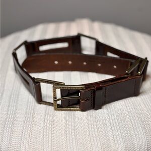 Albatros Brown Leather Women's Belt Made in Italy.